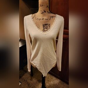 American Eagle Cream Bodysuit